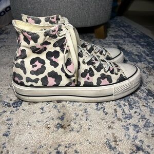 Converse Custom Chuck Taylor All Star Lift Platform By You Pink Cow Sneakers